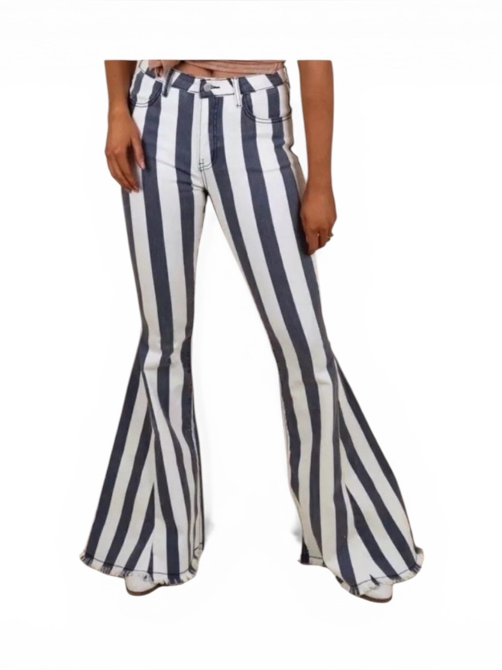 🎉HP🎉NWOT Saints & Hearts Tan & White Striped Bell Bottom Pants